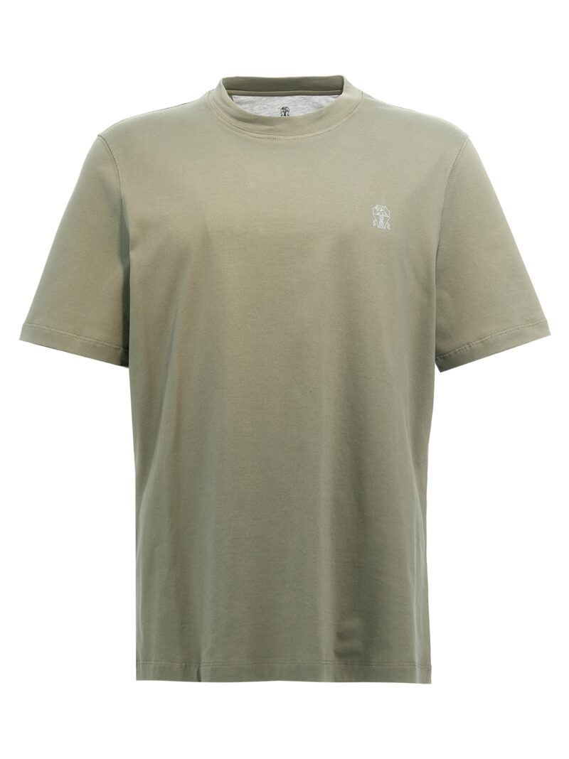 Logo print T-shirt BRUNELLO CUCINELLI Green