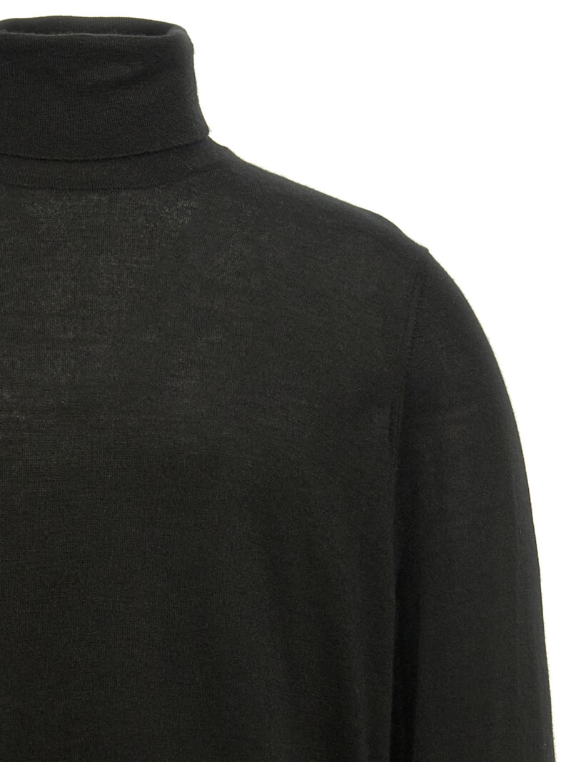 Silk cashmere turtleneck sweater Man BRUNELLO CUCINELLI Black