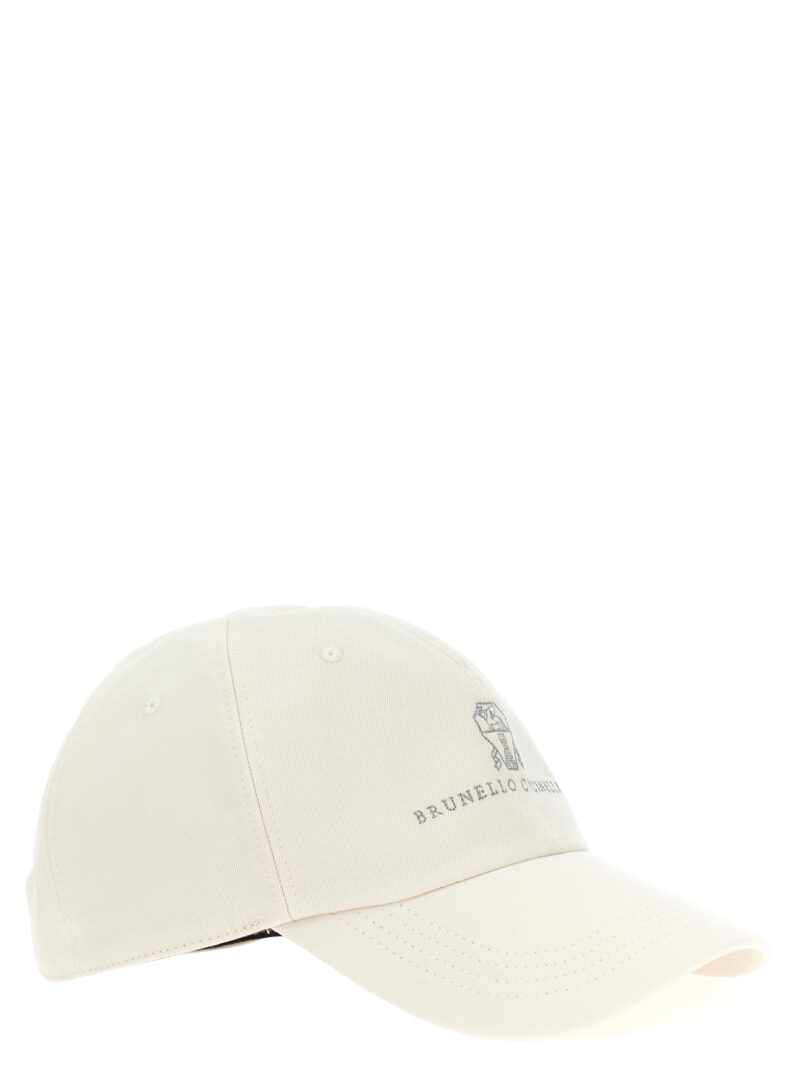 Logo embroidery cap M252D9850CKP90 BRUNELLO CUCINELLI White