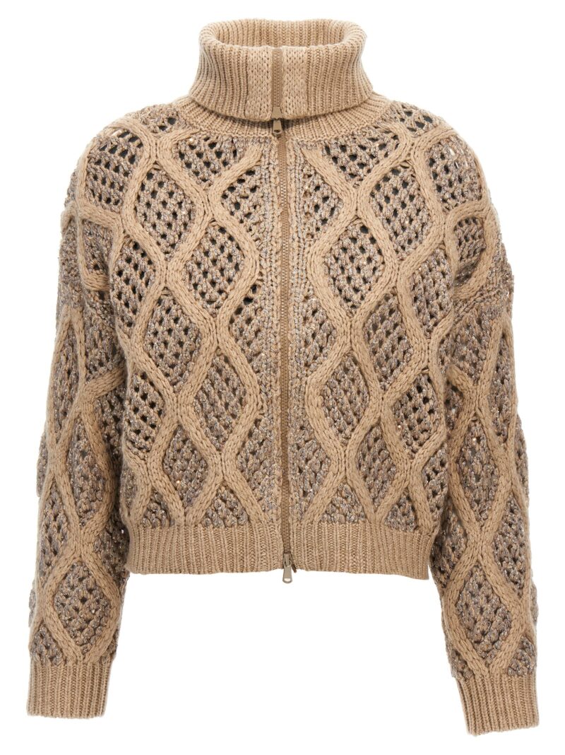 Sequin cardigan BRUNELLO CUCINELLI Beige