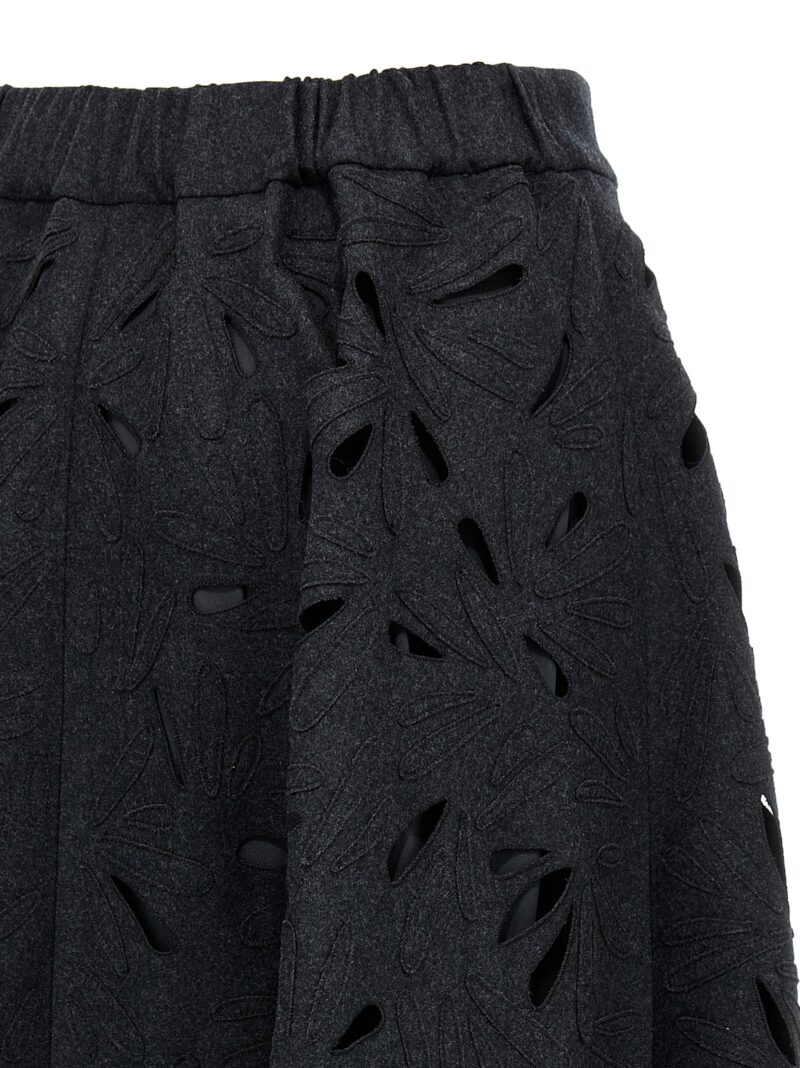 Openwork embroidery skirt 82% virgin wool 14% polyester 4% elastane BRUNELLO CUCINELLI Gray