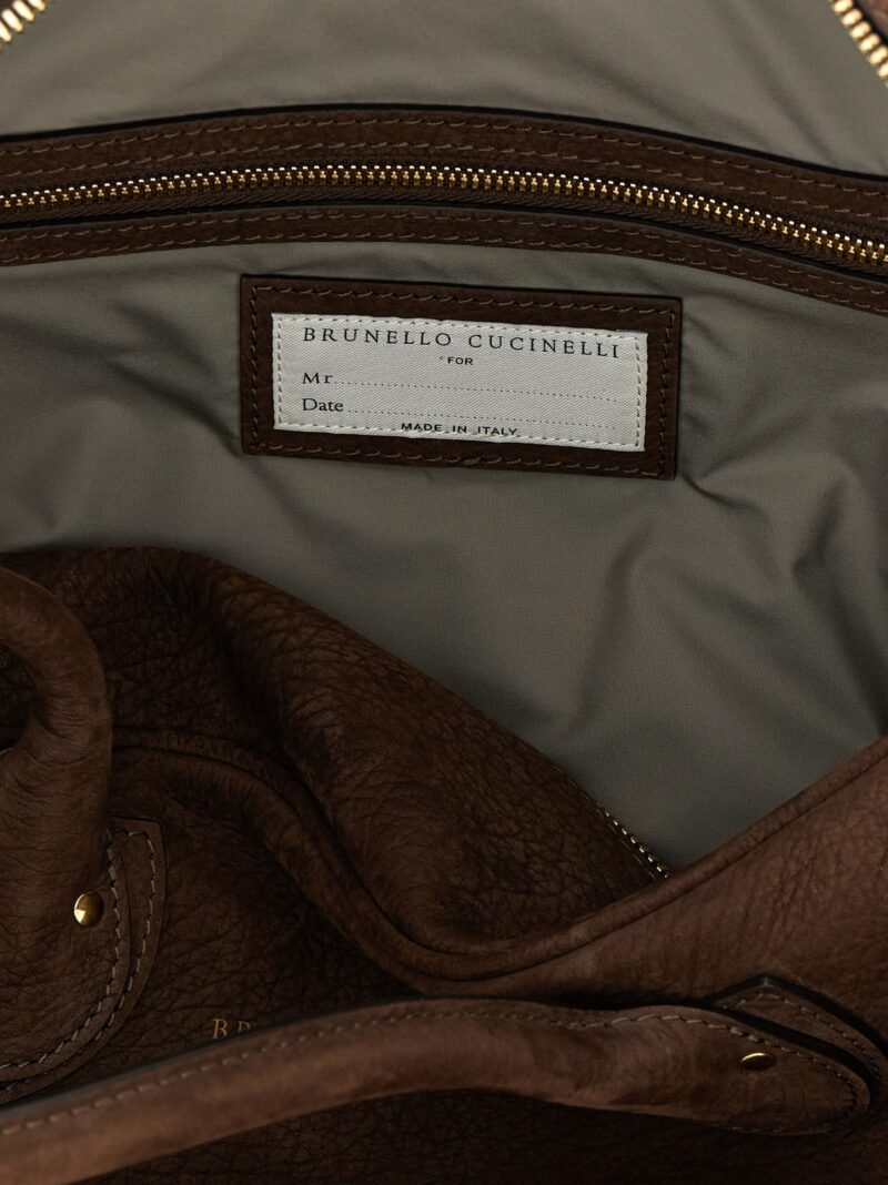 'Weekender' duffel bag 100% nubuck BRUNELLO CUCINELLI Brown