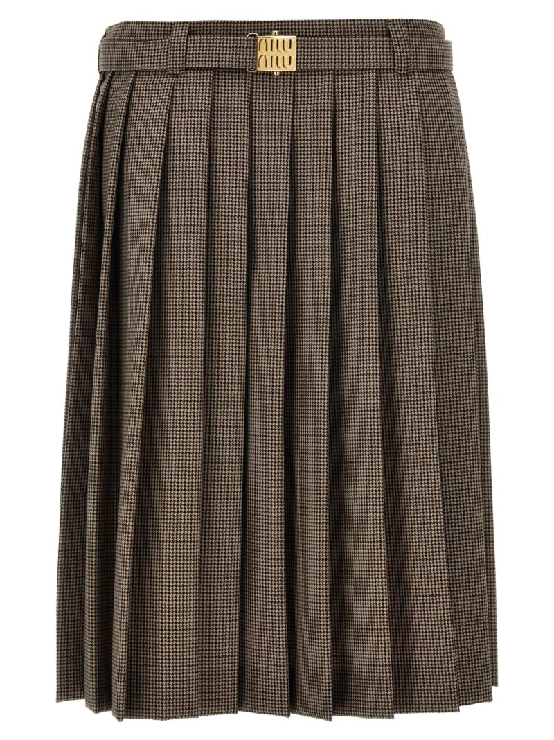 Prince of Wales skirt MIU MIU Brown