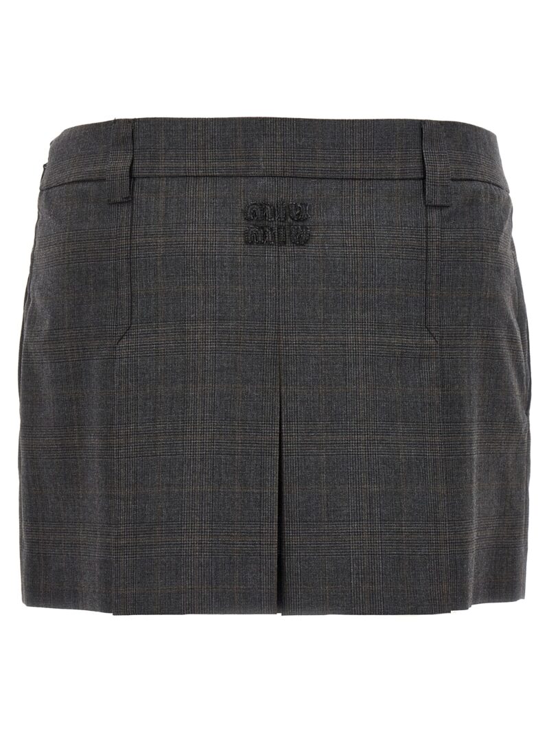 Prince of Wales skirt MG2235SOOO144CF0480 MIU MIU Gray