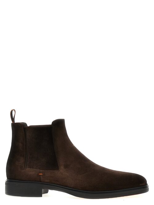 Suede ankle boots SANTONI Brown