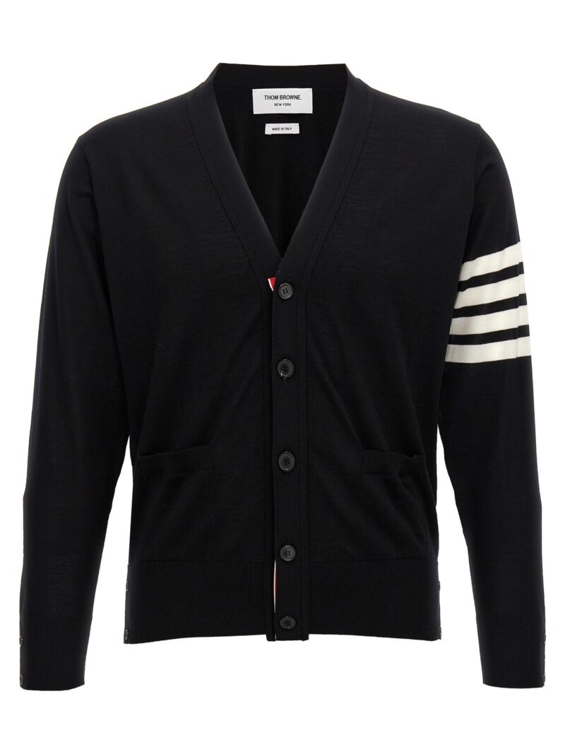 '4 Bar' cardigan THOM BROWNE White/Black