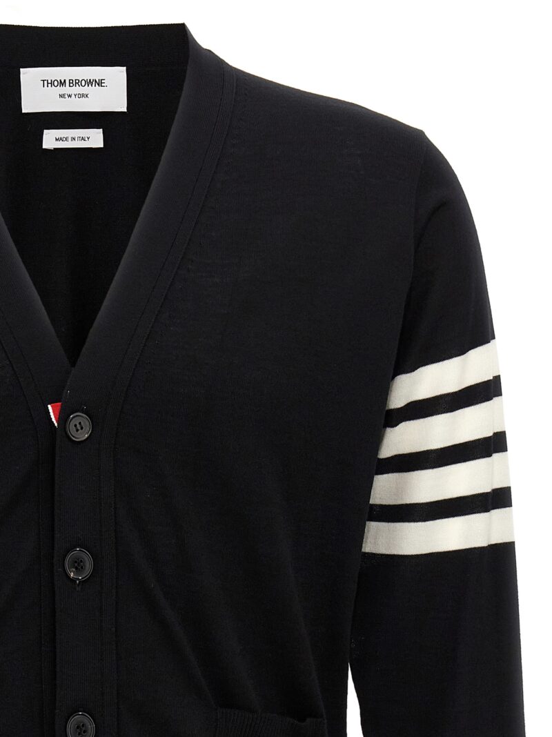 '4 Bar' cardigan Man THOM BROWNE White/Black