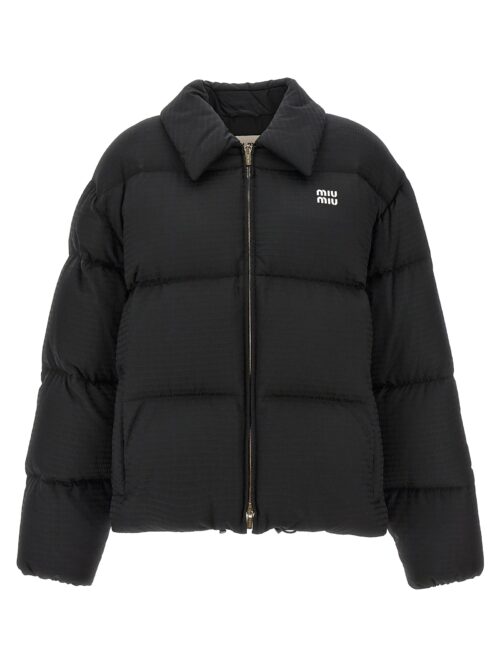 Logo down jacket MIU MIU Black