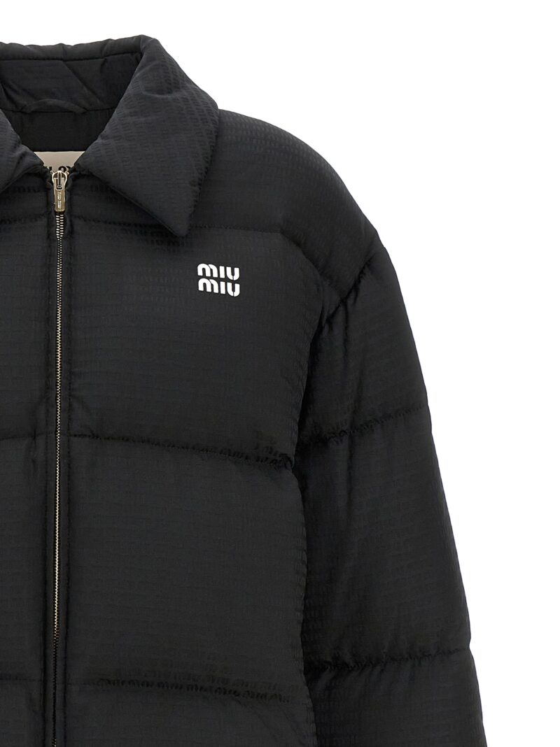 Logo down jacket Woman MIU MIU Black