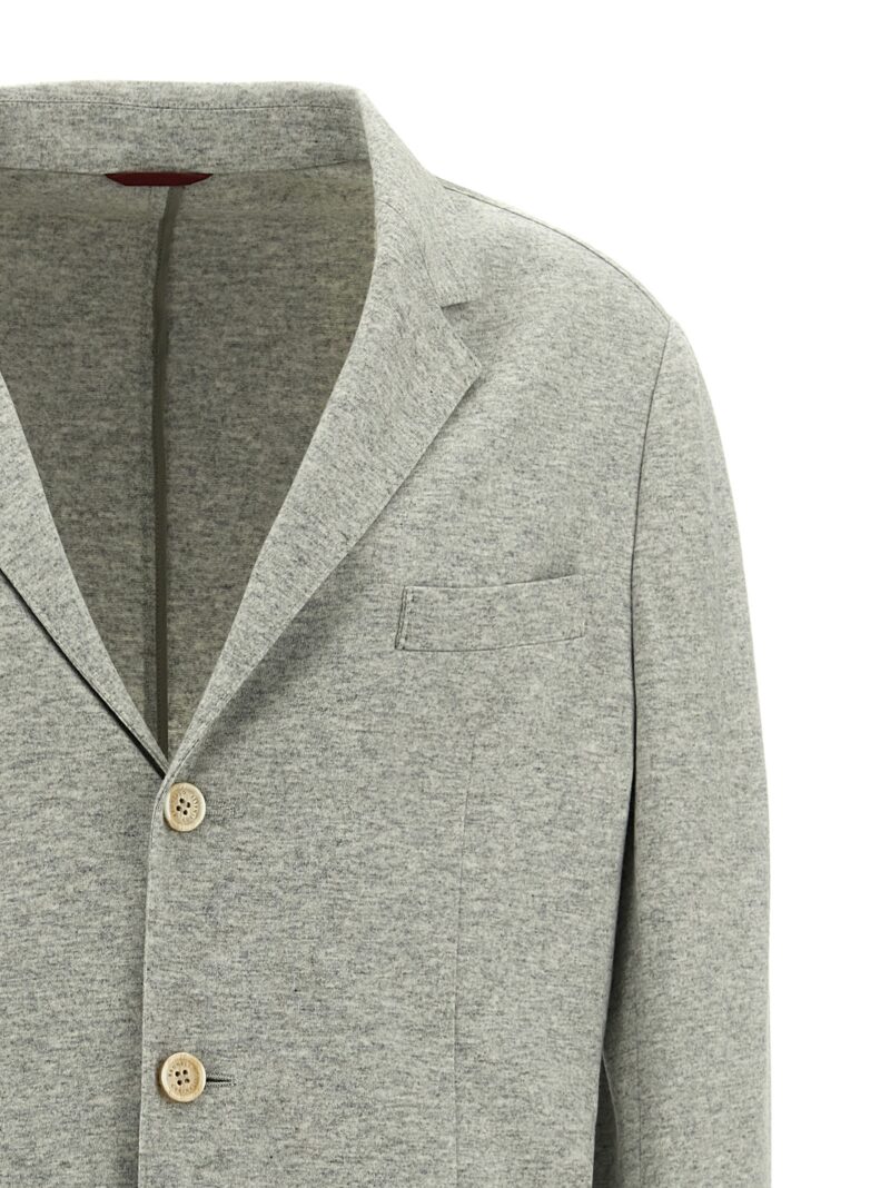 Single-breasted cashmere blazer Man BRUNELLO CUCINELLI Gray