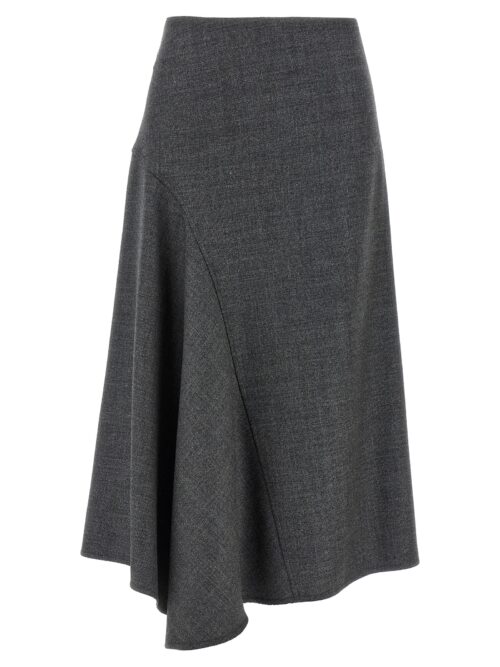 Flared wool skirt BRUNELLO CUCINELLI Gray