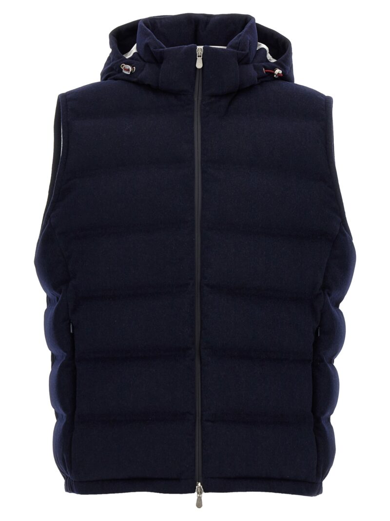 Padded wool vest BRUNELLO CUCINELLI Blue