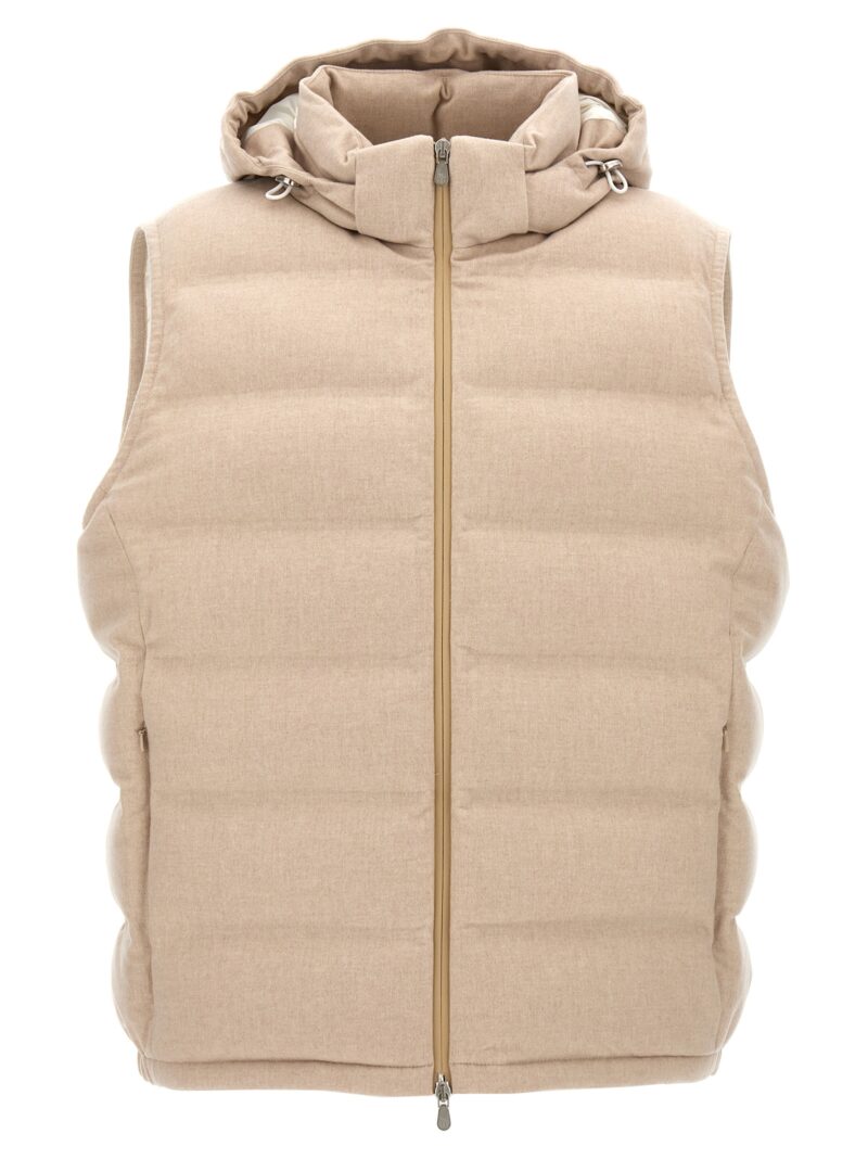 Padded wool vest BRUNELLO CUCINELLI Beige