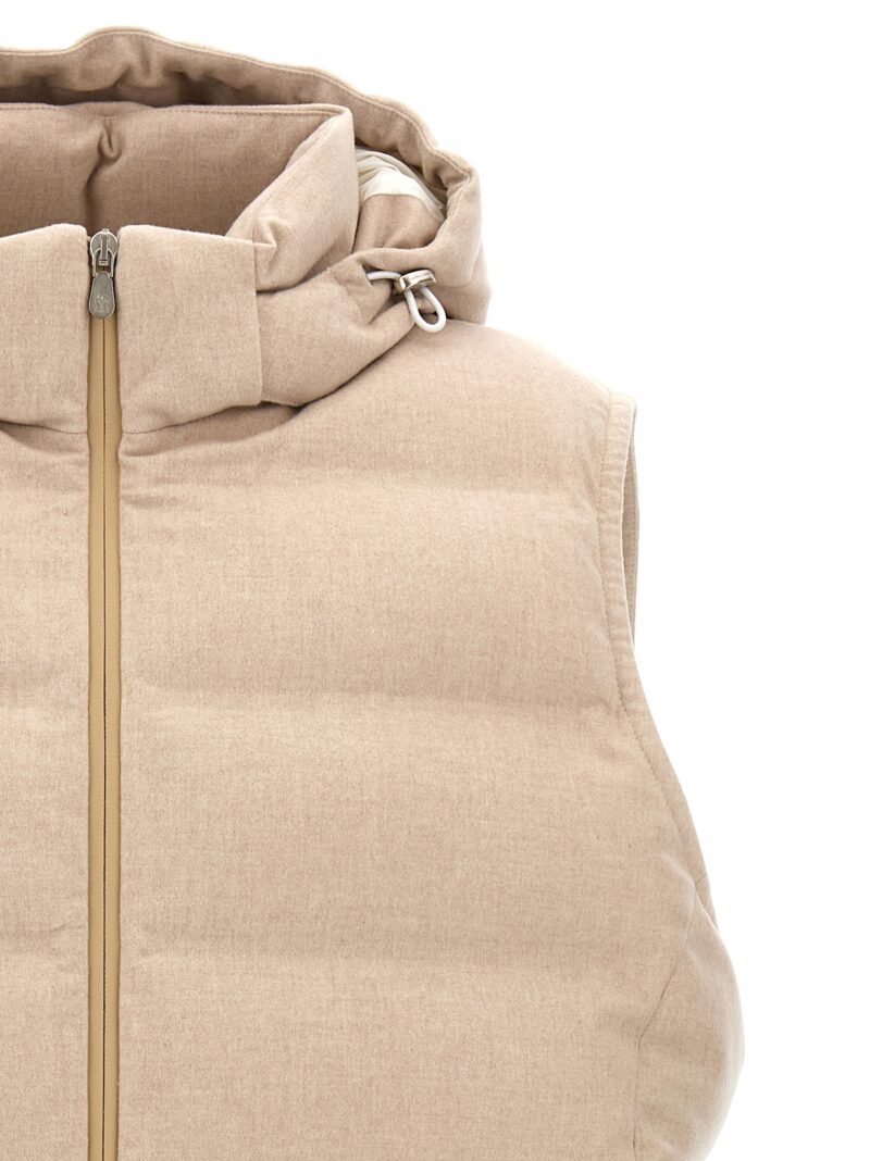 Padded wool vest Man BRUNELLO CUCINELLI Beige