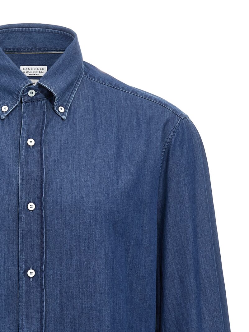 Chambray shirt Man BRUNELLO CUCINELLI Blue