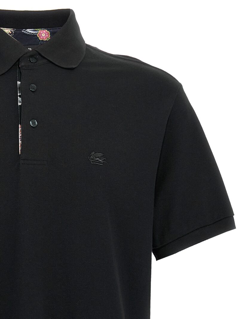 'Pegaso' polo shirt Man ETRO Black