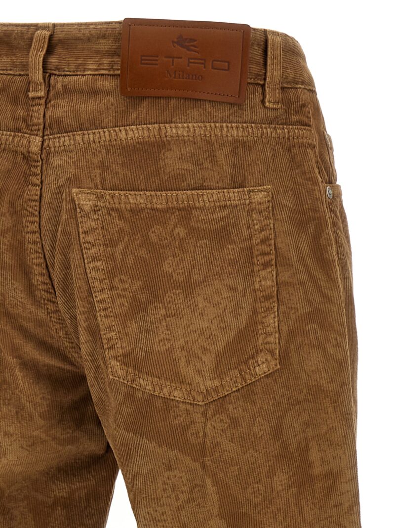 'Paisley' velvet pants 100% cotton ETRO Brown