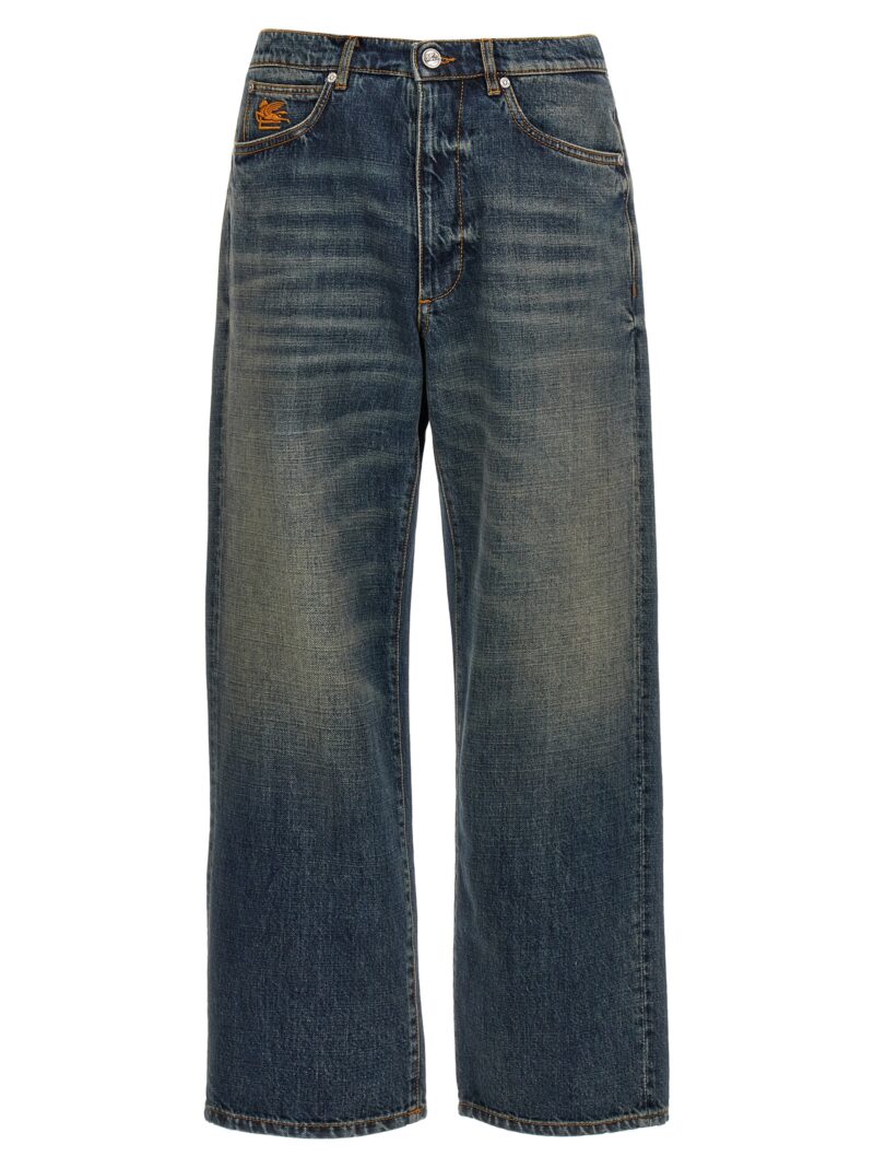 'Pegaso' embroidery jeans ETRO Blue