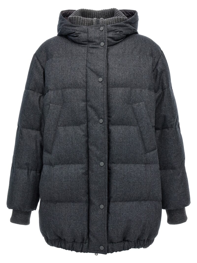 Padded wool down jacket BRUNELLO CUCINELLI Gray