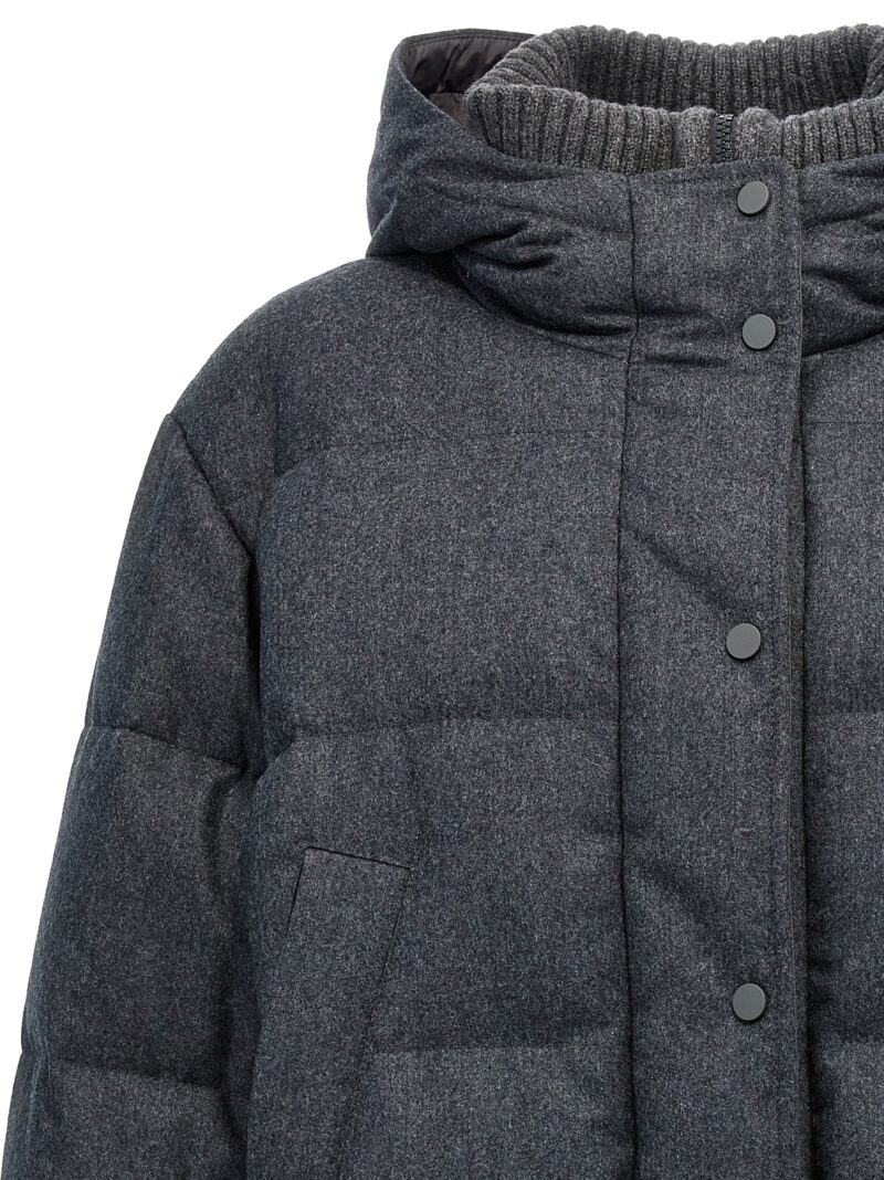 Padded wool down jacket Woman BRUNELLO CUCINELLI Gray