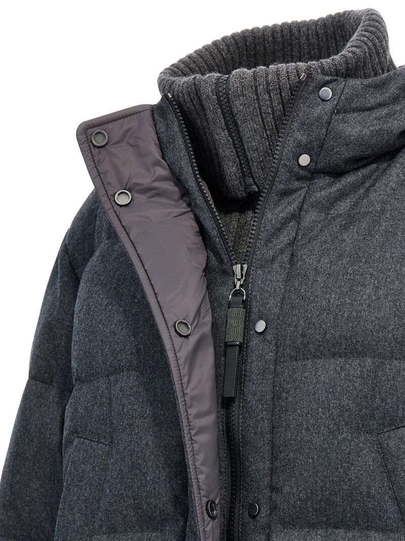 Padded wool down jacket 100% wool BRUNELLO CUCINELLI Gray