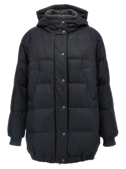 Padded wool down jacket BRUNELLO CUCINELLI Gray