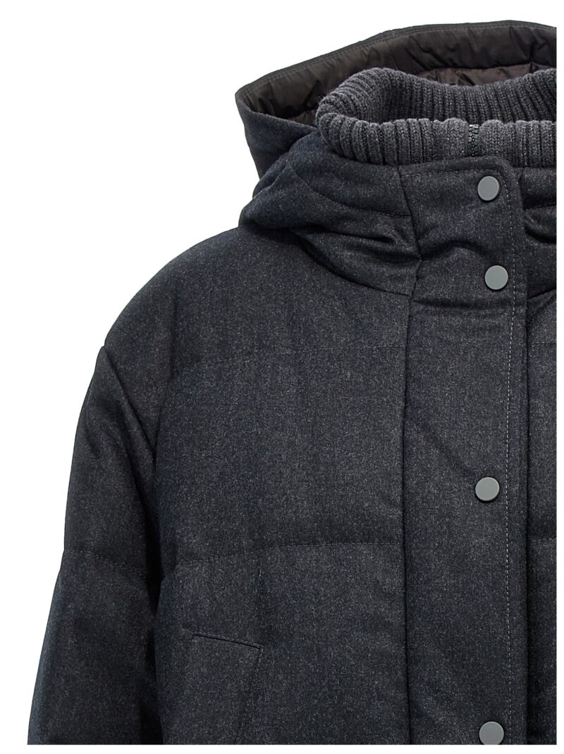 Padded wool down jacket Woman BRUNELLO CUCINELLI Gray