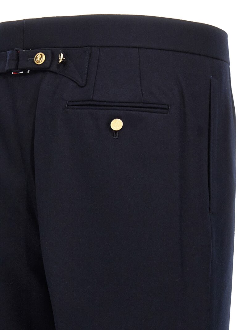 '4 Bar' pants 95% wool 5% cashmere THOM BROWNE Blue