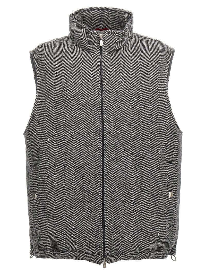 Chevron vest BRUNELLO CUCINELLI Gray