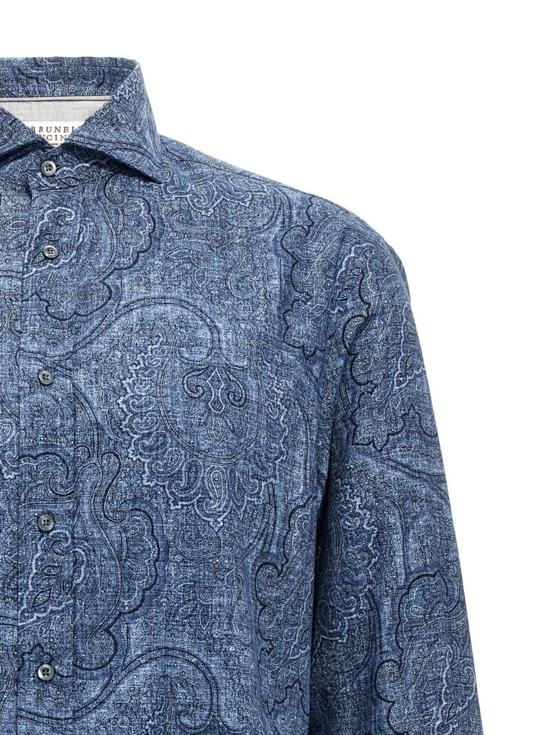 Printed shirt Man BRUNELLO CUCINELLI Blue