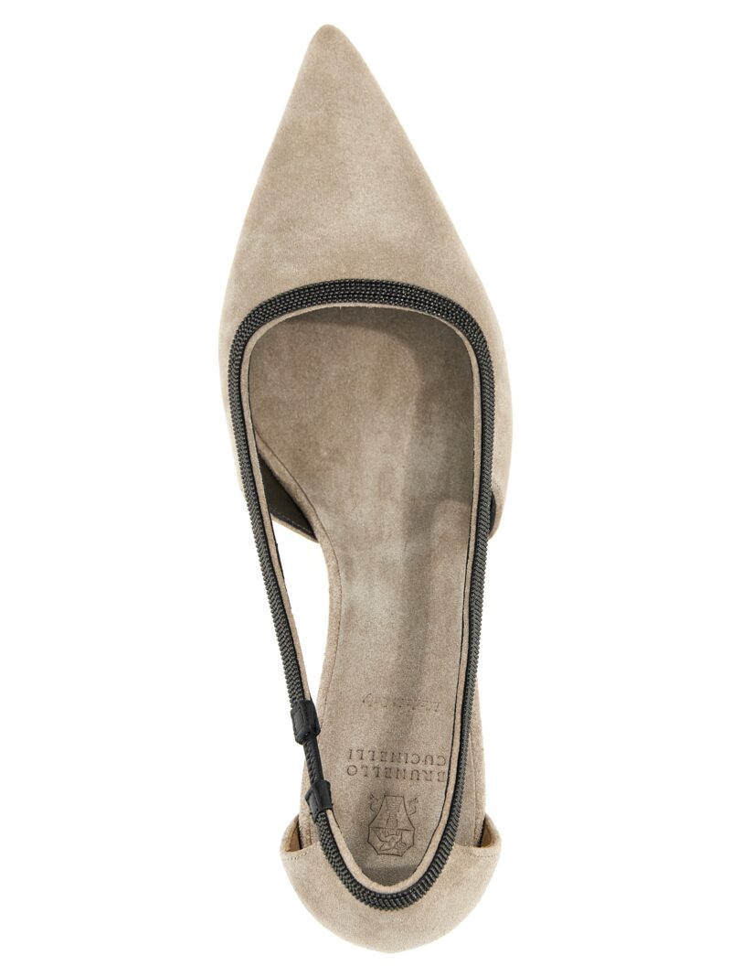 'City' pumps 100% suede leather BRUNELLO CUCINELLI Gray