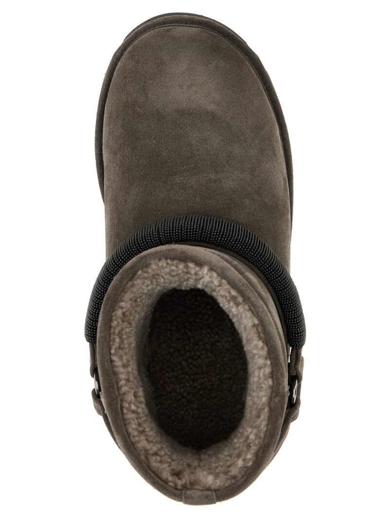 'Monile' ankle boots 100% leather BRUNELLO CUCINELLI Gray