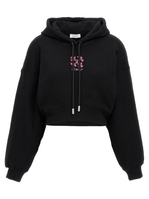 'Mini Arrow' cropped hoodie OFF-WHITE Black