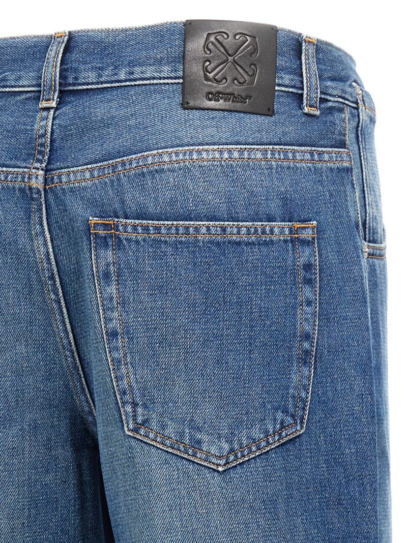 Logo embroidery jeans 100% cotton OFF-WHITE Blue