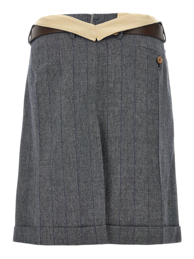 Striped wool skirt P102LKSOOO15DKF0308 PRADA Gray