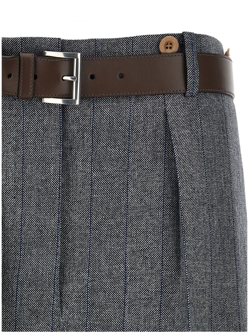 Striped wool skirt Woman PRADA Gray