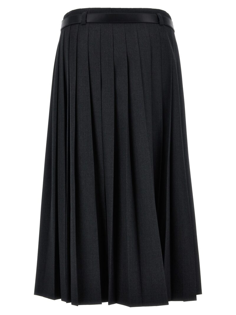 Pleated gabardine skirt P107YKSOOO15JXF0308 PRADA Gray