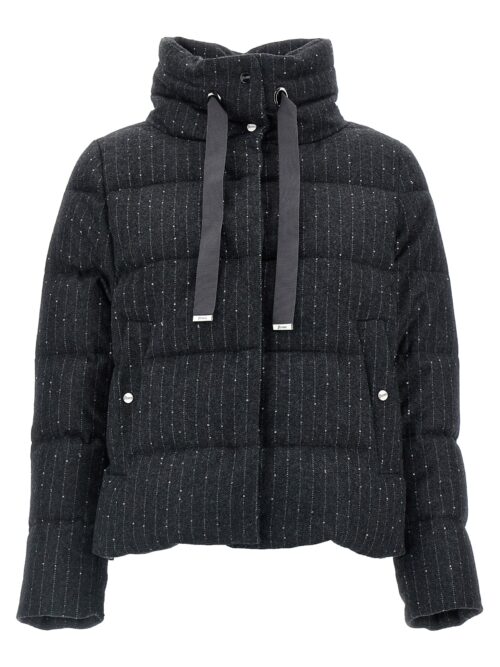 Sequin pinstripe down jacket HERNO Gray