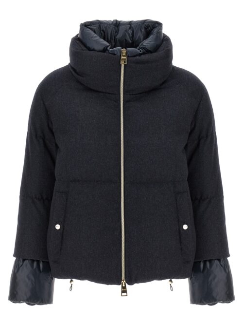 Two-material puffer jacket HERNO Blue