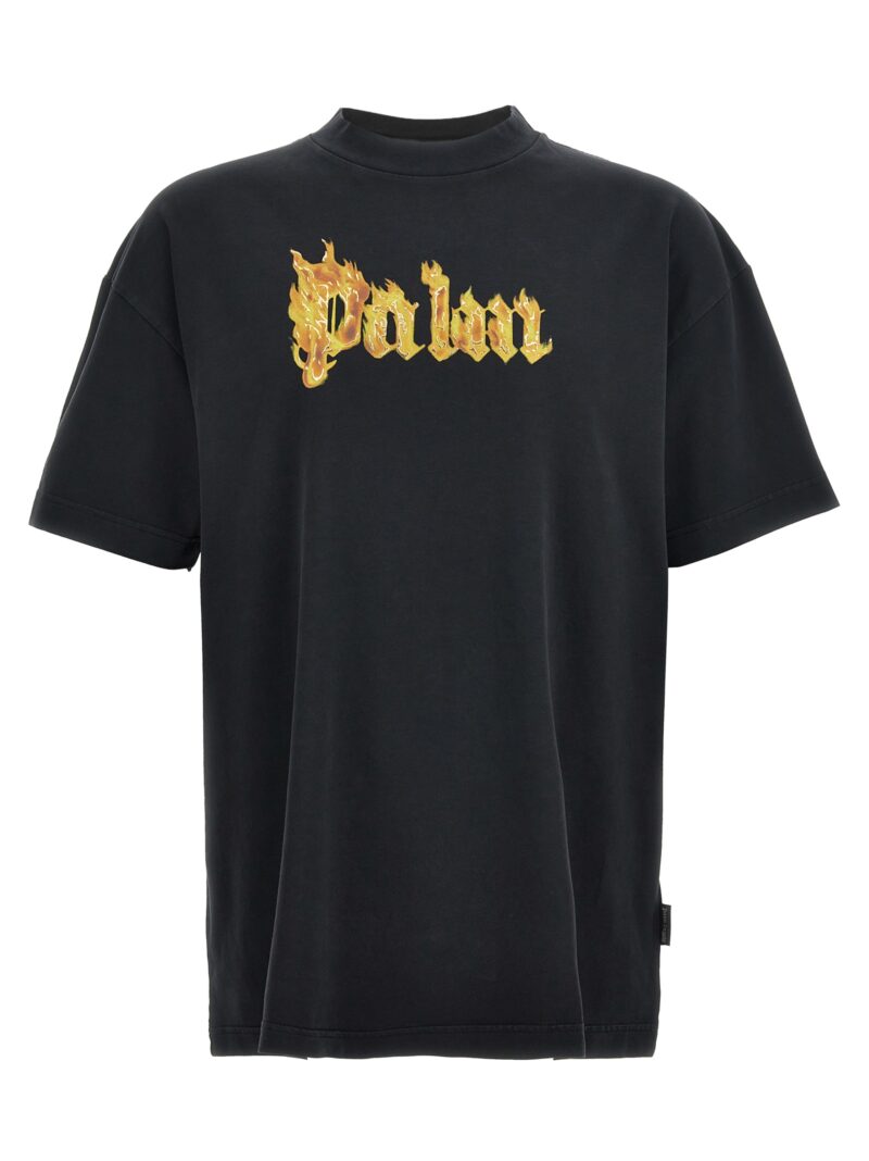 'Burning Logo' T-shirt PALM ANGELS Black