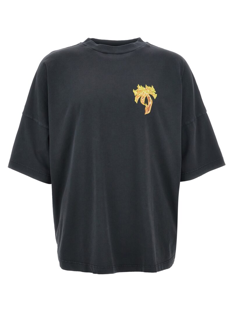 'Burning Palm' T-shirt PALM ANGELS Black