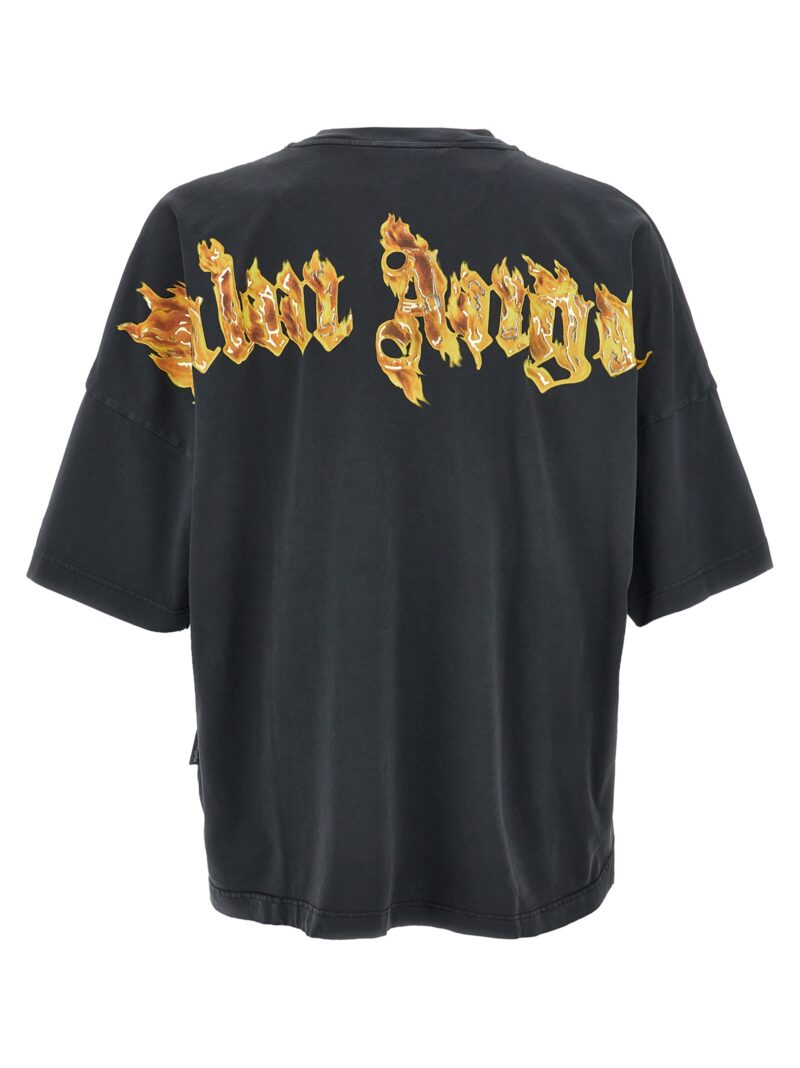 'Burning Palm' T-shirt PMAA002F24JER01110761076 PALM ANGELS Black