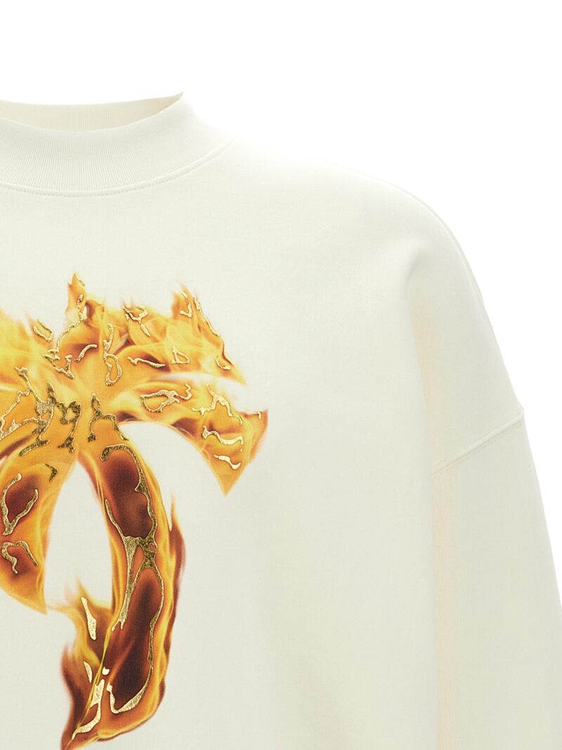 'Burning Palm' T-shirt Man PALM ANGELS White