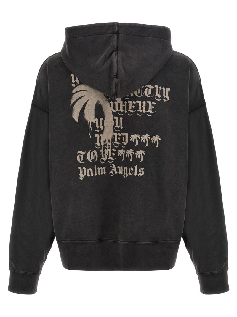 'Statement Monogram' hoodie PMBB058F24FLE00210091009 PALM ANGELS Black