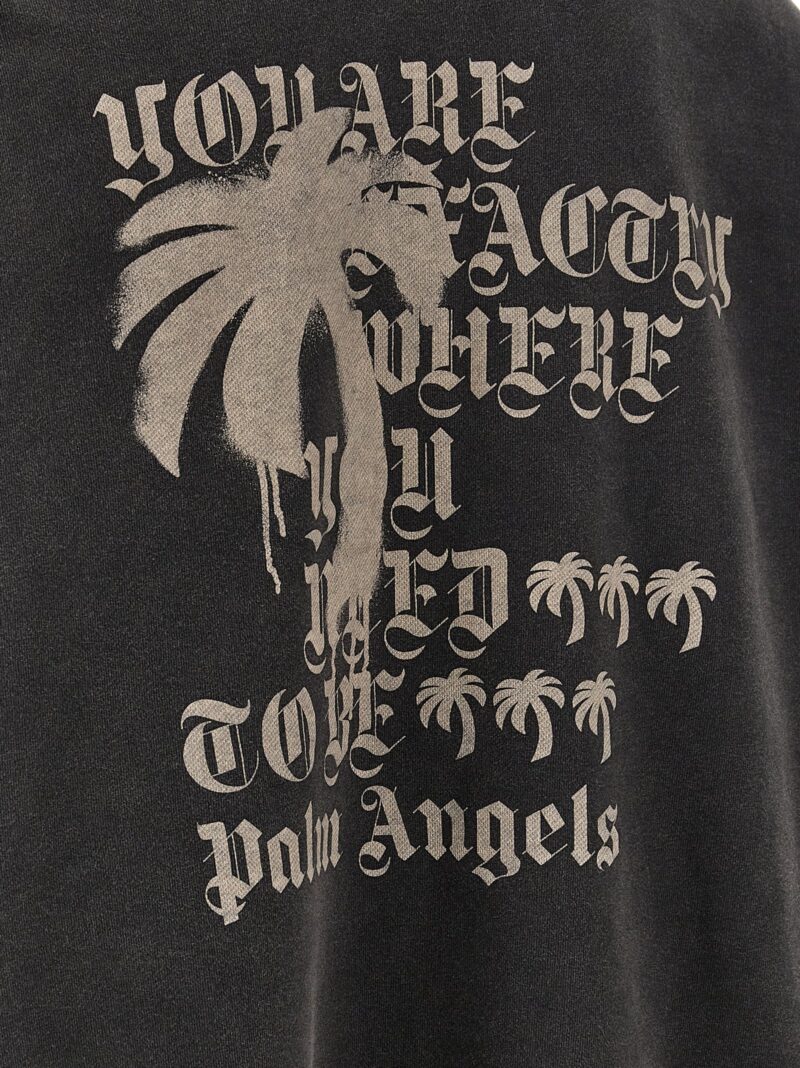 'Statement Monogram' hoodie 100% cotton PALM ANGELS Black