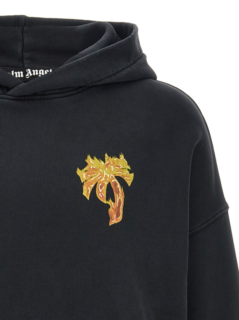 'Burning Palm' hoodie Man PALM ANGELS Black