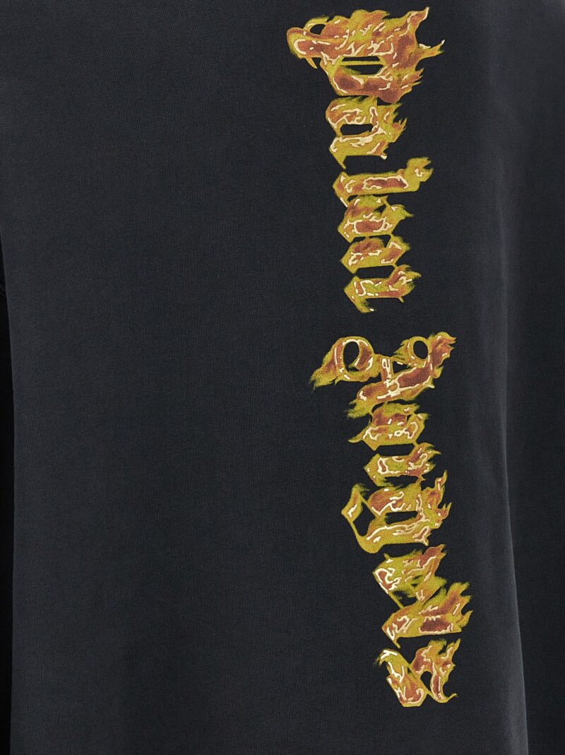 'Burning Palm' hoodie 100% cotton PALM ANGELS Black