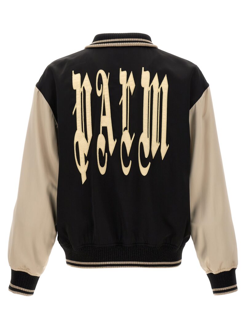 'Gothic Logo Varsity' bomber jacket PMEK007F24FAB00110611061 PALM ANGELS White/Black