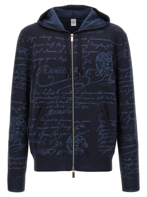 'Classic Scritto' hooded cardigan BERLUTI Blue