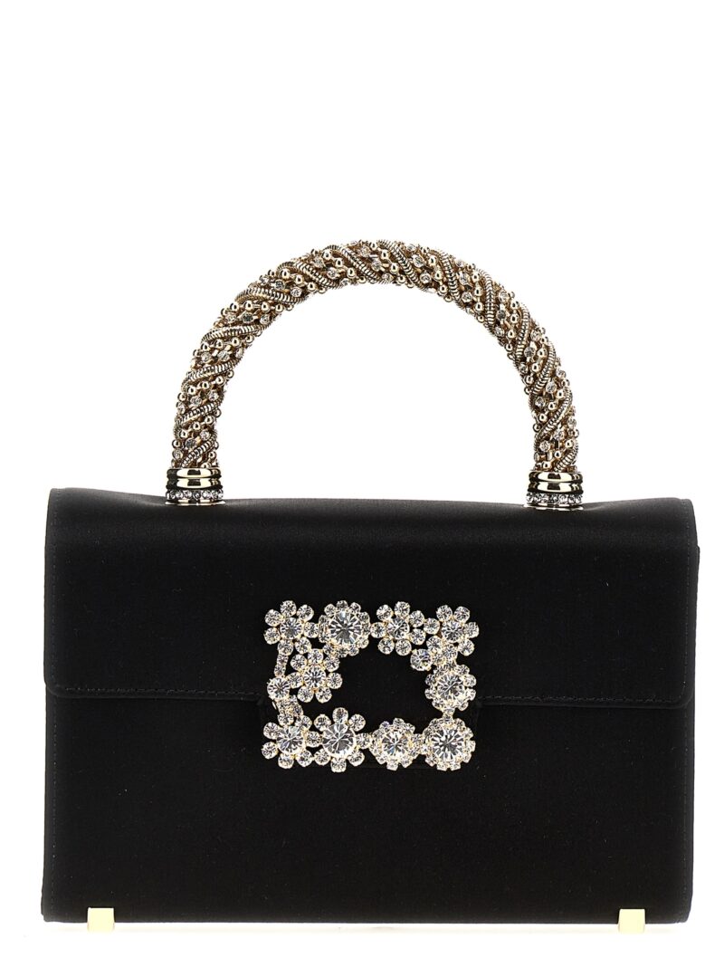 'Flower Strass Jewel Mini' handbag ROGER VIVIER Black